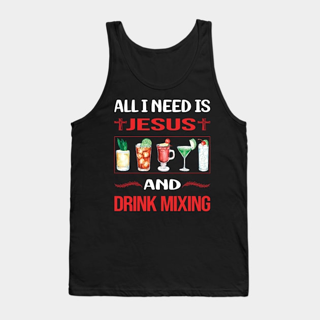 Funny Jesus Drink Mixing Mixologist Mixology Cocktail Bartending Bartender Tank Top by Happy Life